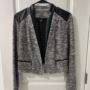 Black and Gray Cropped Blazer
